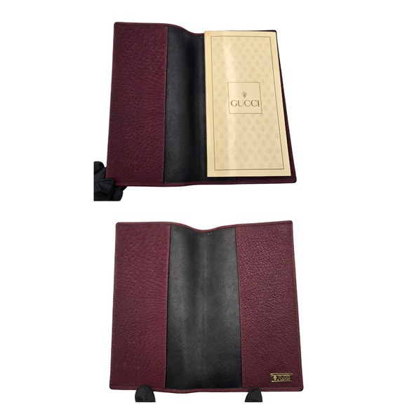 Gucci Burgundy Pebbled Leather Passport Holder & Address Book - Picture 2 of 7